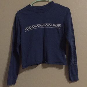 Vans off the whale blue checkered long sleeve tee